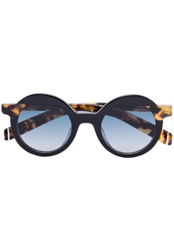 black and brown pollitt round sunglasses