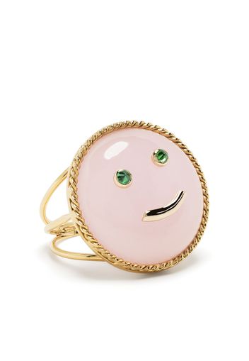 Kamushki 18kt yellow gold Happy rose quartz ring - Oro