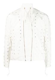 KANGHYUK stud-embellished zip-up jacket - Bianco