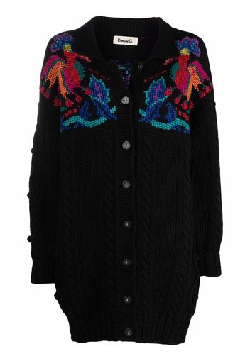 Kansai Yamamoto Pre-Owned Cardigan con ricamo anni '90 - Nero