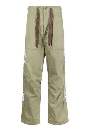 Kapital Pantaloni dritti con borchie - Verde