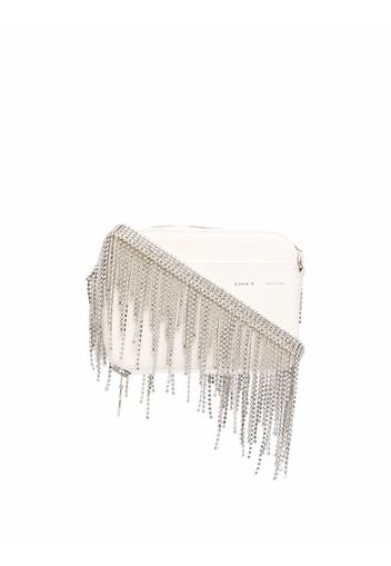 Kara fringed chain-strap shoulder bag - Bianco