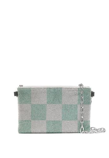 KARA Eritnite Check crystal cross-body bag - Verde