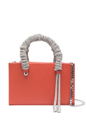 Kara crystal-embellished handle shoulder bag - Rosso