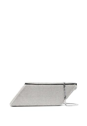 Kara crystal-embellished box-shaped shoulder bag - Bianco