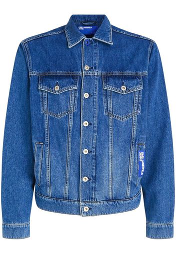 KARL LAGERFELD JEANS logo-patch detail denim jacket - Blu