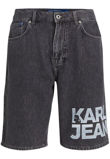 Karl Lagerfeld Jeans logo-print denim shorts - Nero