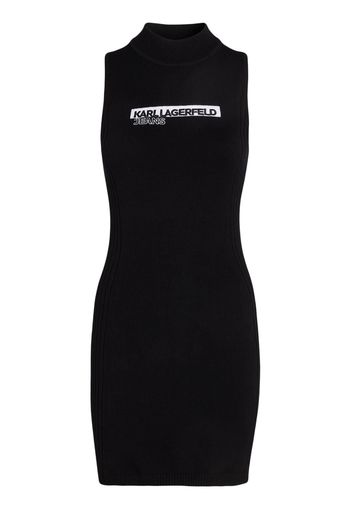 Karl Lagerfeld Jeans logo-embroidered knitted dress - Nero