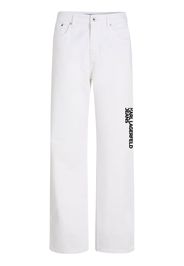 KARL LAGERFELD JEANS logo-print straight-leg jeans - Bianco