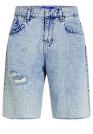 KARL LAGERFELD JEANS relaxed-cut distressed shorts - Blu