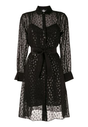 LEOPARD JACQUARD SHIRT DRESS