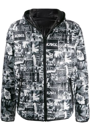 comic print wind breaker jacket