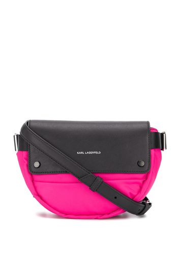 two-tone logo crossbody bag