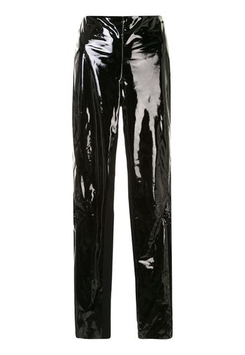 patent finish trousers