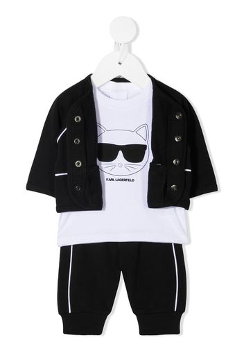 Karl Lagerfeld Kids Set tuta due pezzi Choupette con stampa - Nero