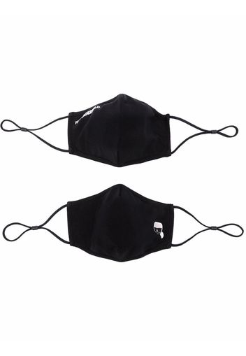 Karl Lagerfeld K/Protect Ikonik set of two face masks - Nero