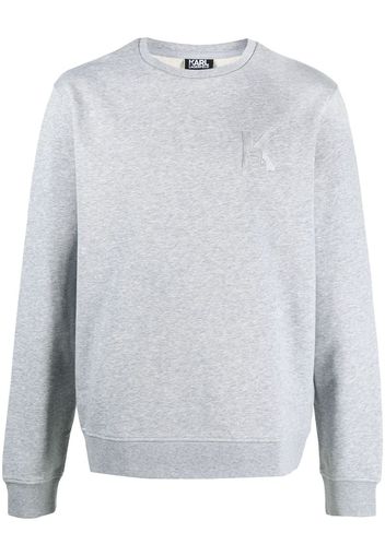 K embroidery rib-trimmed sweatshirt