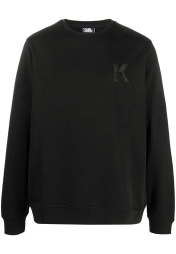 K embroidery rib-trimmed sweatshirt