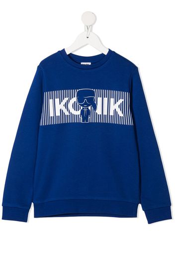 Karl Lagerfeld Kids K/Ikonik cotton sweatshirt - Blu