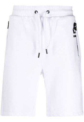 Karl Lagerfeld logo-print sweat shorts - Bianco