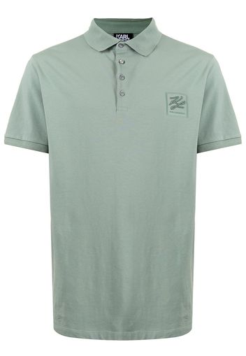 Karl Lagerfeld logo-patch polo shirt - Verde