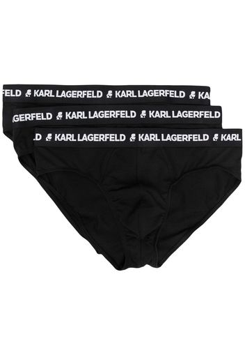 Karl Lagerfeld logo embroidered-waistband briefs set - Nero