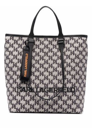 Karl Lagerfeld Borsa tote con monogramma jacquard - Toni neutri