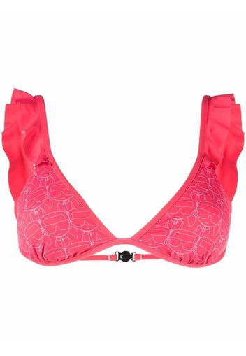 Karl Lagerfeld monogram triangle bikini top - Rosa