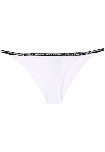 Karl Lagerfeld logo-waist slip-on bikini briefs - Bianco