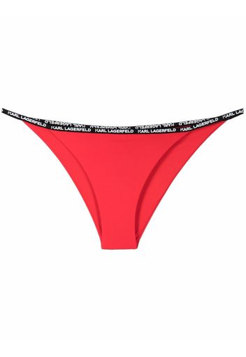 Karl Lagerfeld logo-waist slip-on bikini briefs - Rosso