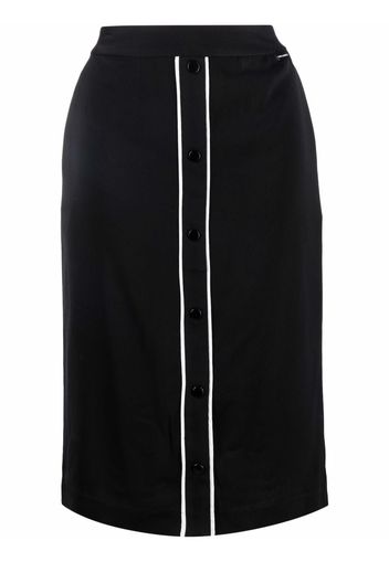 Karl Lagerfeld striped midi pencil skirt - Nero