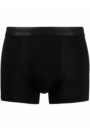 Karl Lagerfeld Set di tre boxer con ricamo - Nero