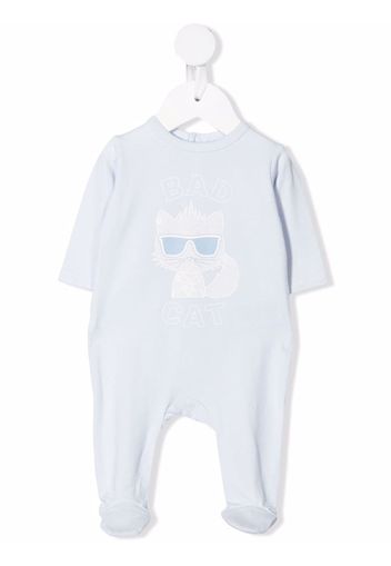 Karl Lagerfeld Kids cat-print bodysuit - Blu