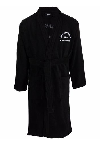 Karl Lagerfeld logo-print towelling robe - Nero