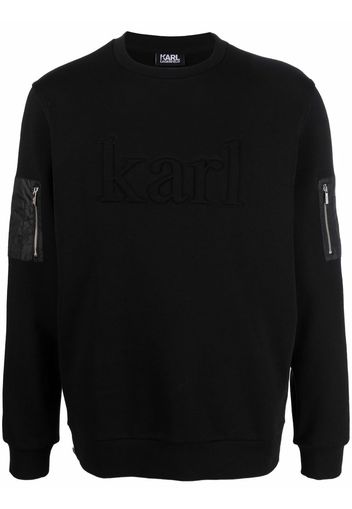 Karl Lagerfeld zip sleeve pocket jumper - Nero