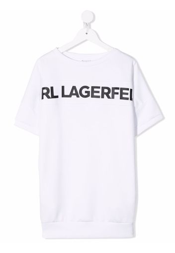 Karl Lagerfeld Kids Abito modello T-shirt con stampa - Bianco
