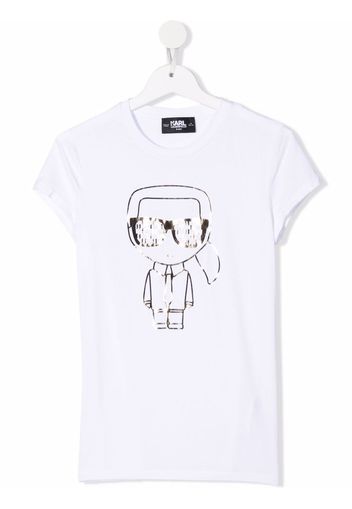 Karl Lagerfeld Kids T-shirt K/Ikonik con stampa - Bianco