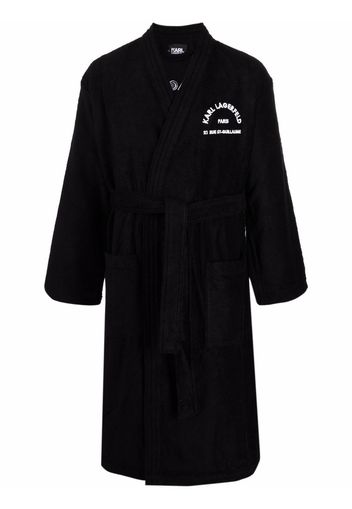 Karl Lagerfeld logo-embroidered dressing gown - Nero