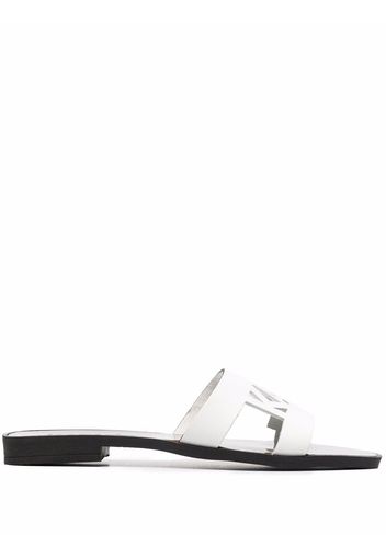 Karl Lagerfeld Skoot II Karl Kut-out flat slides - Bianco