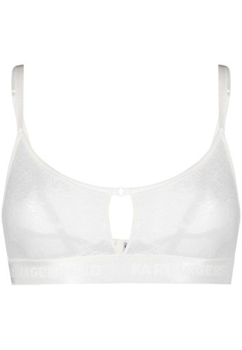 Karl Lagerfeld keyhole lace bralette - Bianco