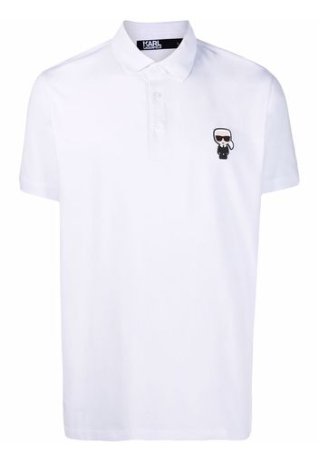 Karl Lagerfeld Kids logo-patch polo shirt - Bianco