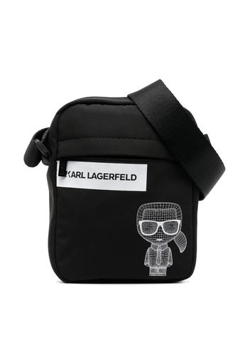 Karl Lagerfeld Kids cartoon logo-print shoulder bag - Nero