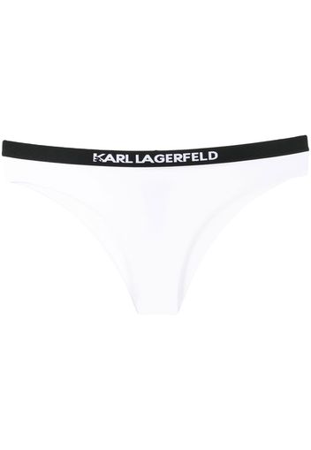 Karl Lagerfeld logo-waisted bikini brief - Bianco