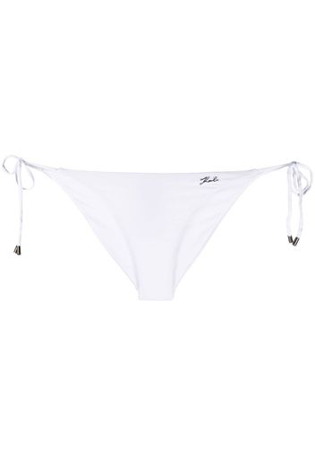 Karl Lagerfeld logo-plaque tied bikini bottoms - Bianco