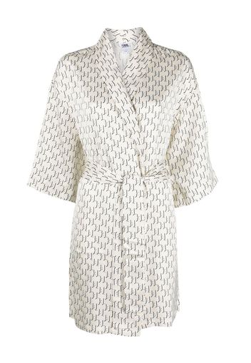 Karl Lagerfeld Monogram-print satin robe - Bianco