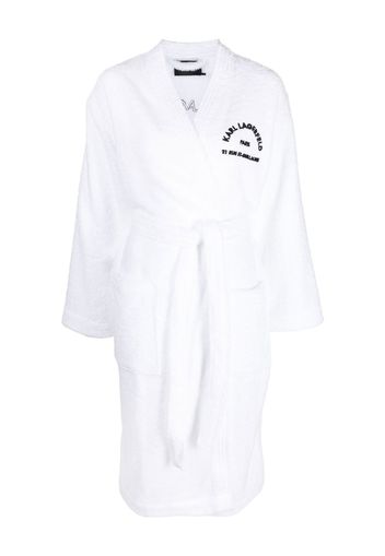 Karl Lagerfeld logo towel bath robe - Bianco