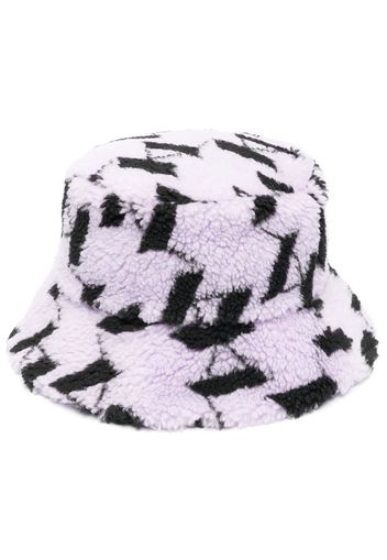 Karl Lagerfeld faux-shearling monogram bucket hat - Viola