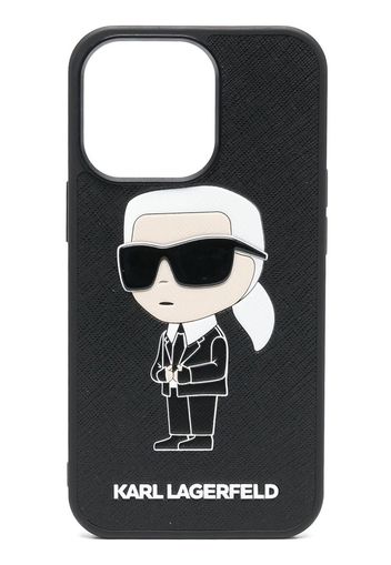 Karl Lagerfeld Cover per iPhone 14 Ikonik 2.0 Karl - Nero