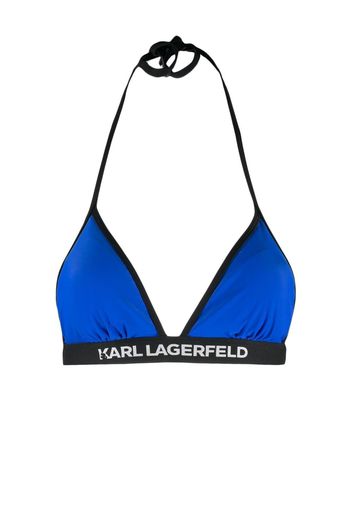 Karl Lagerfeld Top bikini con banda logo - Blu