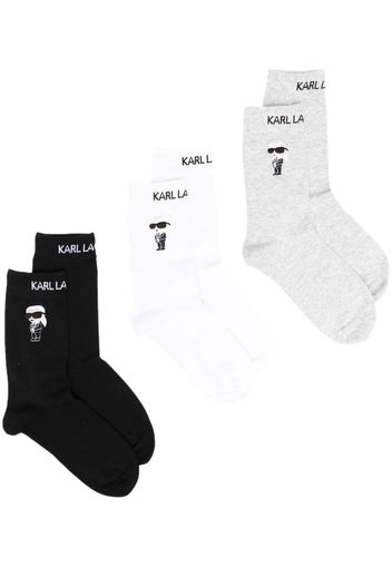 Karl Lagerfeld K/Ikonik 2.0 Socks 3 pack - Grigio